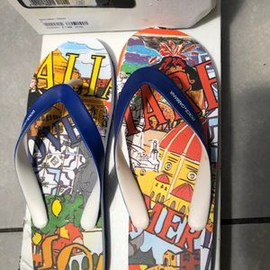 DOLCE & GABBANA CITY PRINTED Flip Flop Sandals